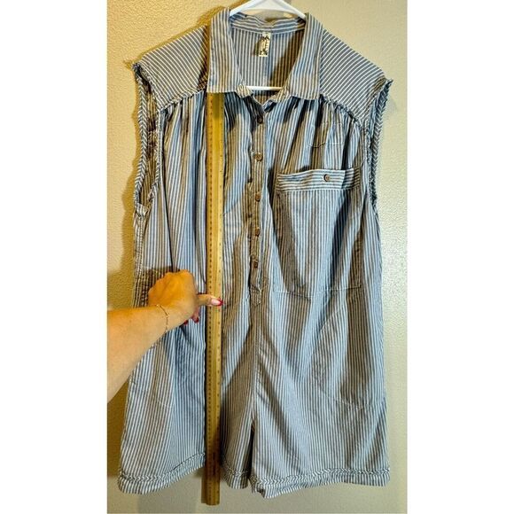Intimately Free People Striped Jomo Romper Print Cotton Oversized XS - Picture 7 of 11
